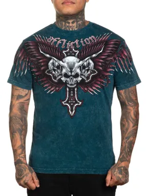 Affliction Hyper Speed Short Sleeve Atlantic Deep Lava Wash T-Shirt