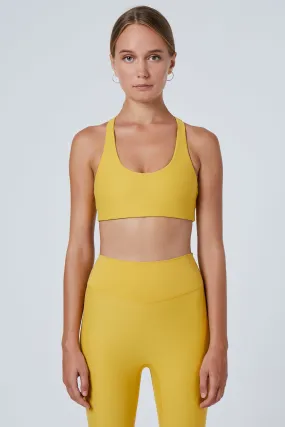 Alva Racerback Sports Bra | Recycled Nylon | Mustard