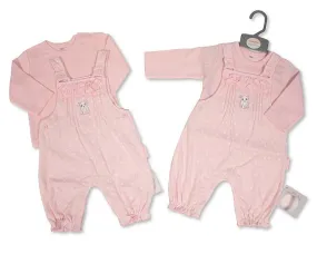 Baby Girls 2 pcs Dungaree Set with Bows - Panda (PK6) (NB-6) BIS-2020-2567