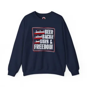 Beer Bacon Guns and Freedom Crewneck Sweatshirt