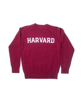 HARVARD WOOL CREW NECK SWEATER - BURGUNDY