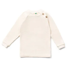 Little Green Radicals Waffel-Raglan-Pullover – Cream