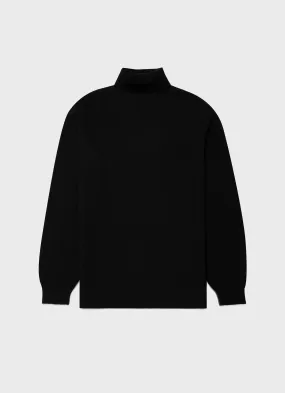 Men's Lambswool Roll Neck in Black